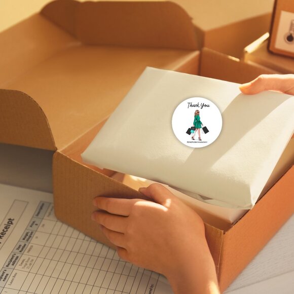 100 Customized Thank You Stickers - Picture 2 of 8